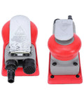 Heavy Duty Pneumatic Random Orbital Sander Paired With A Slick Air Powered Palm Polisher, showing ergonomic grip and dual nozzle design.