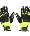Heavy Duty Work Gloves With NBR Frosted Coating And Soft Knit Lining For Power Tools Anti Vibration Shield Grippy Dexterity Shock Proof Safety Gloves For Heavy Industry Use, pair front view