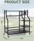 Heavy Duty Golf Bag Storage Rack With Rolling Wheels For Garage Or Clubhouse Durable Metal Stand Holds 2 Full Size Golf Bags