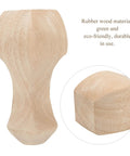 Set Of 4 Hand Carved Solid Wood Furniture Legs For Coffee Table Sofa And TV Cabinet, Rubber Wood With Natural Rustic Grain Finish