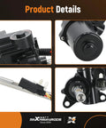 Power Running Board Motor For Ford F-150 2015 To 2020 Front Left Driver Replacement With OEM FL3Z16A507A FL3Z-16A507-A Durable Long Lasting Build And Universal Mounting Holes For Easy Bolt-On Install And Smooth Step Access, black motor close-up