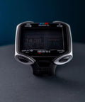 Quad Ci Wrist Dive Computer With Customizable ZH-L16C Algorithm, black silver display, angled view, for scuba and freediving.