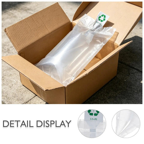 Inflatable Air Pillows for Shipping 200 Pack PE Film Cushion Bags to Prevent Movement and Scratching, Dope Storage Hack for High Volume Fulfillment Centers Packaging Supplies, clear pillow in box