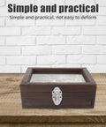 Six Piece Vintage Iron Jewelry Box Latch Hasps displayed on wooden box against brick wall