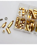 Pro Grade Hex Brass Standoff Kit For M2.5 M3 M4 PCBs And Motherboard Spacing With Male And Female Pillars Bolts Nuts Complete 210 Piece Assortment For Precise Stacking And Durable Builds, brass standoffs in organizer