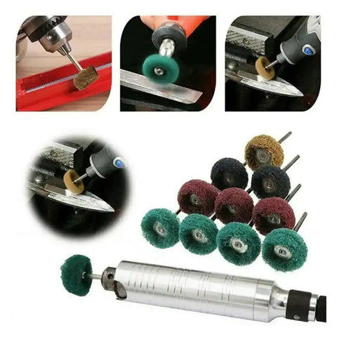 Premium Small Nylon Fiber Grinding Heads For Rotary Tool Buffing Set to Polish Metal Jeweler Work and Deburr Surfaces Smoothly.