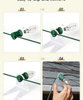 100 Pack Shingle Tab Light Clips For C7 And C9 Christmas Lights With Leaf Guard, No Fuss Durable Plastic Clips For Roof Gutters And Outdoor Use, Dual Leg Security With Flip Tab For A Tight Grip showing installation steps.