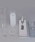 Components of Dope Contemporary Chrome Wall Sconce with Clear Glass Cylinder Shade and Frosted Inner Shade displayed