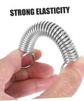 Two Pairs Of Heavy Duty Extension Spring Kits For Micro Tiller Offer Super Easy Swap Stable Support And Optimal Safety With Broad Compatibility Across Various Agricultural Machines For A Smooth Farming Ride silver coiled steel spring held in hand