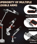 Magnetic Third Hand Soldering Tool Set With Four Arms Large PCB Clamp Holder showing flexible arms with grips and protection details.