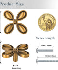 Six Pack Butterfly Brass Cabinet Knobs Zinc Alloy Vintage Hardware with size details and screws shown
