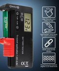 Easy Read Battery Checker Digital Capacity Tester For AA AAA C D 9V 1.5V Button Cells And 3.7V Li Batteries Fast Health Readout Dope Gadget For Home Shop And DIY Tech with LCD display