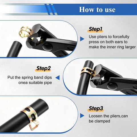 Must Have 25 Piece Fuel Line Hose Kit With 3.3 Foot Lengths And Five Inner Diameters Three Eighths Inch One Half Inch Five Sixteenths Inch One Quarter Inch Three Sixteenths Inch NBR Rubber Hoses With Clamps For Small Engines And Automotive Replacement usage instructions with pliers and clamps.