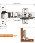 Top Shelf Soft Close Cabinet Hinges 2 Pack Adjustable 105 Degree Clip On Concealed European Hardware Heavy Duty hinge dimensions and details.