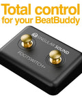 Dual Momentary Footswitch Plus For BeatBuddy And MIDI Pedals, Multi Effects Gear, And Electronic Instruments, black and gold