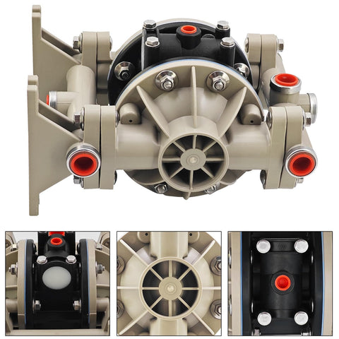 Pneumatic Diaphragm Pump Replacement For Classic Air Compressor With Polypropylene Fluid Caps And Manifold, 13 GPM