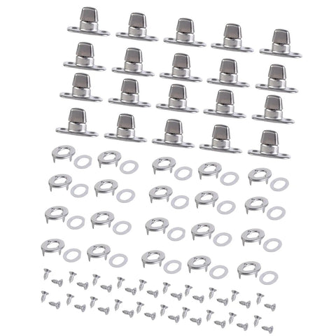 Heavy Duty Canvas Twist Fastener Set Of 20 With Mounting Screws And Rugged Metal Eyelets for secure marine panels and tarps.