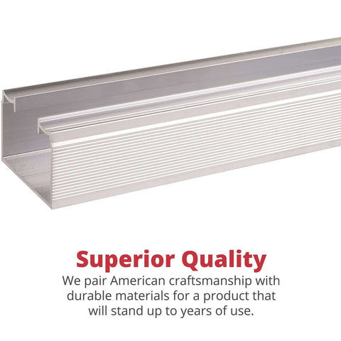 Heavy Duty Bi Fold Door Hardware Kit For 72 Inch Custom 4 Door System, aluminum track with text 'Superior Quality'