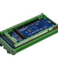 DIN Rail Mount Pinout Breakout Terminal Block Module for Arduino Mega 2560 R3 and Due, 3.81mm screw terminals, side view