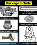 Chevy 5.3 Timing Chain Kit M295HV Oil Pump package components for 2007-2013 Silverado Tahoe and GMC Sierra illustrated.