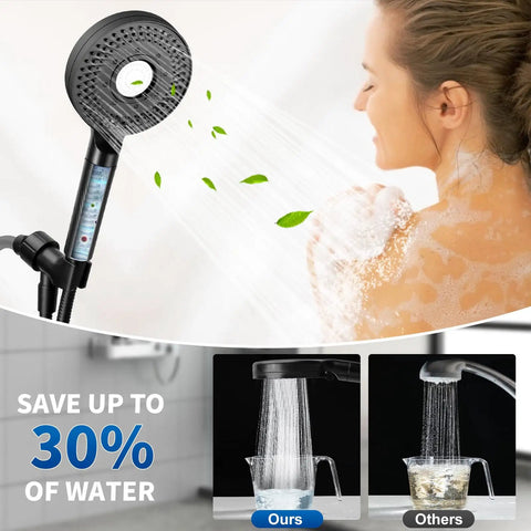 High Pressure Rain Shower Head With Filters For Hard Water, Handheld Spray Attachment demonstrated by user
