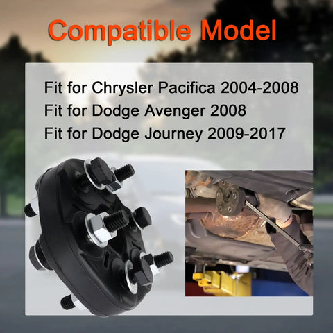 Plug And Play Flex Joint Driveshaft Coupler 935 302 For Chrysler Pacifica 2004 2008 And Dodge Avenger 2008 Journey 2009 2017 Replacement Part With Easy Install And Durable Build Replaces 4641968AC 4641968AD 4641968AE 4641968AF 4641968AG black flex joint coupler in undercar install
