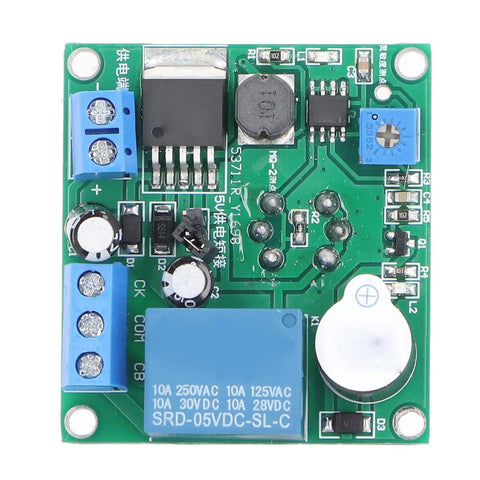 Plug And Play Smoke Sensor Module With Adjustable Threshold And Cranking Buzzer, sleek green circuit board with components.