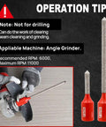Diamond Mortar Raking Bit With Carbide Tipped Tip For Tuck Pointing And Mortar Removal; size comparison and operation tips