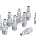 A Style 1/4 Inch MNPT Air Plug Silver 10 Count Pack For Quick Connect Systems Milton Compatible With A Style Couplers And Many Industrial Fittings Easy Fit With 1/4 Basic Flow Size, silver plugs