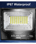 Rock Solid Dual Led Solar Flood Lights With Remote And Dusk To Dawn Switch No Sweat Setup IP67 Weatherproof fixture with LED bulbs.