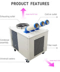 Heavy Duty Industrial Spot Cooler 29800 Btu Portable Ac Unit 220 Volt factory setup showing exhaust and cold air outlets.