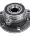 Front Wheel Hub And Bearing Assembly For Audi A3 Quattro And TT Quattro, VW Golf Jetta Passat Beetle Tiguan GTI And More, Drop In Replacement That Fits 2006 To 2019 VW And Audi Models, Premium Bearing Grease Included, front view