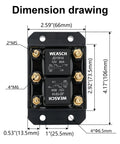 Beefy 12V Forward And Reverse Relay Module With Six Terminals For Tarpaulin Systems Winches Hoists And Snow Plows Replaces 5541100 ATP0110 High Current Reversing Motor Control Up To 80A Intermittent And 50A Continuous, dimension drawing with 66mm width