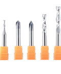 5 Pcs CNC Router Bit Set With Up Cut And Down Cut V Groove Bits For Woodworking And Engraving, various sizes and blades
