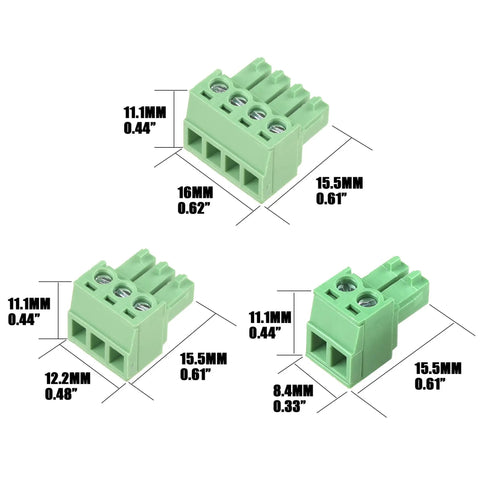 Pluggable Screw Terminal Block With 3.81 mm Pitch Offers 2P 3P And 4P Options, PA66 Housing, 300V 10A Rating, Various Sizes