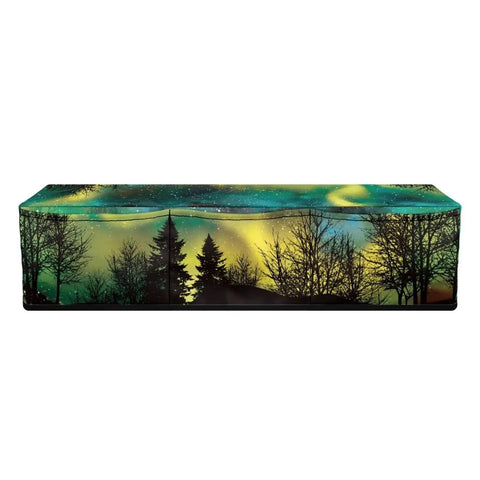 Northern Lights Motif Cutting Machine Cover With Pocket Carrying Case, forest silhouette design, durable protective hood