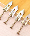 Heavy Duty Self Drilling Drywall Anchor Kit With Manganese Steel For Cabinet Installations, Built Tough For DIY Mounts, Superior Hold For Shelves And Fixtures, Long Lasting Wall Fasteners, four anchors