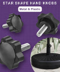 4 LifCratms black star-shaped M6 x 30mm plastic hand knobs with metal threads for umbrella base tightening (Amazon).