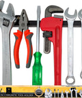 17 Inch Beefy Magnetic Tool Holder Upgraded Version With Ultra Strong Magnets To Hold Heavy Tools Across The Full Length Space Saving Magnetic Bar Tool Organizer Rack Strip with assorted tools displayed