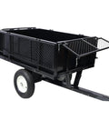 Heavy Duty Steel Dump Trailer 22 cu ft capacity with all terrain tires, ideal for rural property maintenance and landscaping.