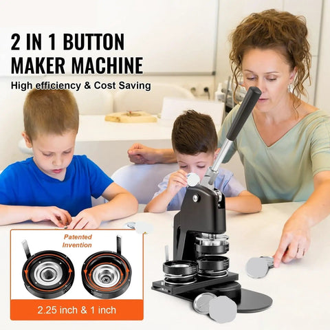 Button Maker Machine Kit With 100 Parts For DIY Badges And Pins, High Precision Punch Press in use on a table