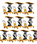 Heavy Duty Double Scissor Hydraulic Lift Cart Pack Of 10 With Rock Solid 1760 Lb Rating And Roomy 48 By 24 Inch Platform