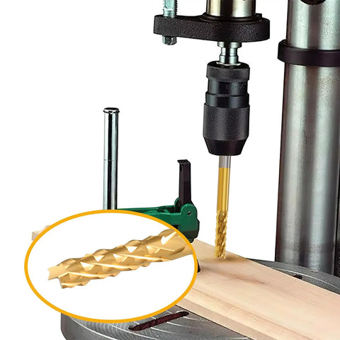End Mill Sets 10-Piece Titanium Coated 1/8 Inch Shank Micro Engraving Bits CNC Router Bits used on wood with a rotary tool.