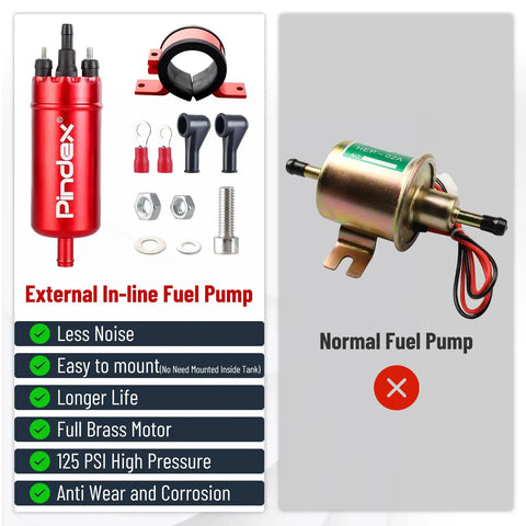 Universal Inline Fuel Pump 116 PSI High Pressure 12V Electric Pump For Injection Systems, featuring red high flow design