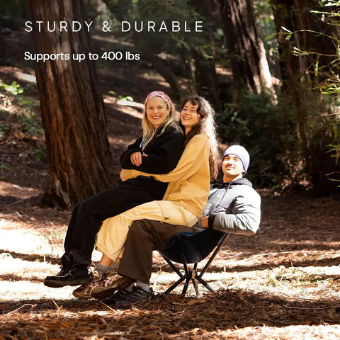 Go To Ultra Lightweight Camping Chair For Outdoors Easy Fold Portable Lawn Chair With Reinforced 400 LB Capacity in use