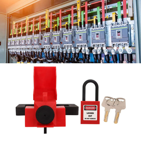 Heavy Duty Nylon Clamp On Breaker Lockout Padlock Kit Universal Tag Out Setup Built Dope For Industrial And Automotive Crews Who Want Straight Up Reliable Safety Locks