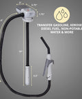 Electric Fuel Transfer Pump With Adjustable Flow Nozzle For Fast Siphoning From Gas Cans To Cars And Equipment, fits 50.6-inch hose