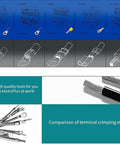 Comparison of terminal crimping effects and wire connectors for Heavy Duty Semi Automatic Pneumatic Terminal Crimping Machine Alloy Steel 1.3 Ton Air Powered Electric Wire Connector Tool For Multi Function Use High Precision Crimp Range.