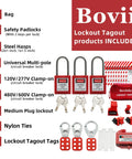 Electrical Lockout Tagout Kit With 33 Devices Padlocks Hasps Circuit Breaker Locks Switch Locks Tag Outs And Nylon Storage Bag
