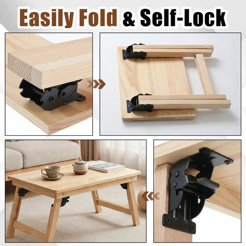 Heavy Duty Locking Hinges For Folding Tables And Furniture Fixtures Delivers Top Shelf Stability, self-locking mechanism and hardwood tabletop.